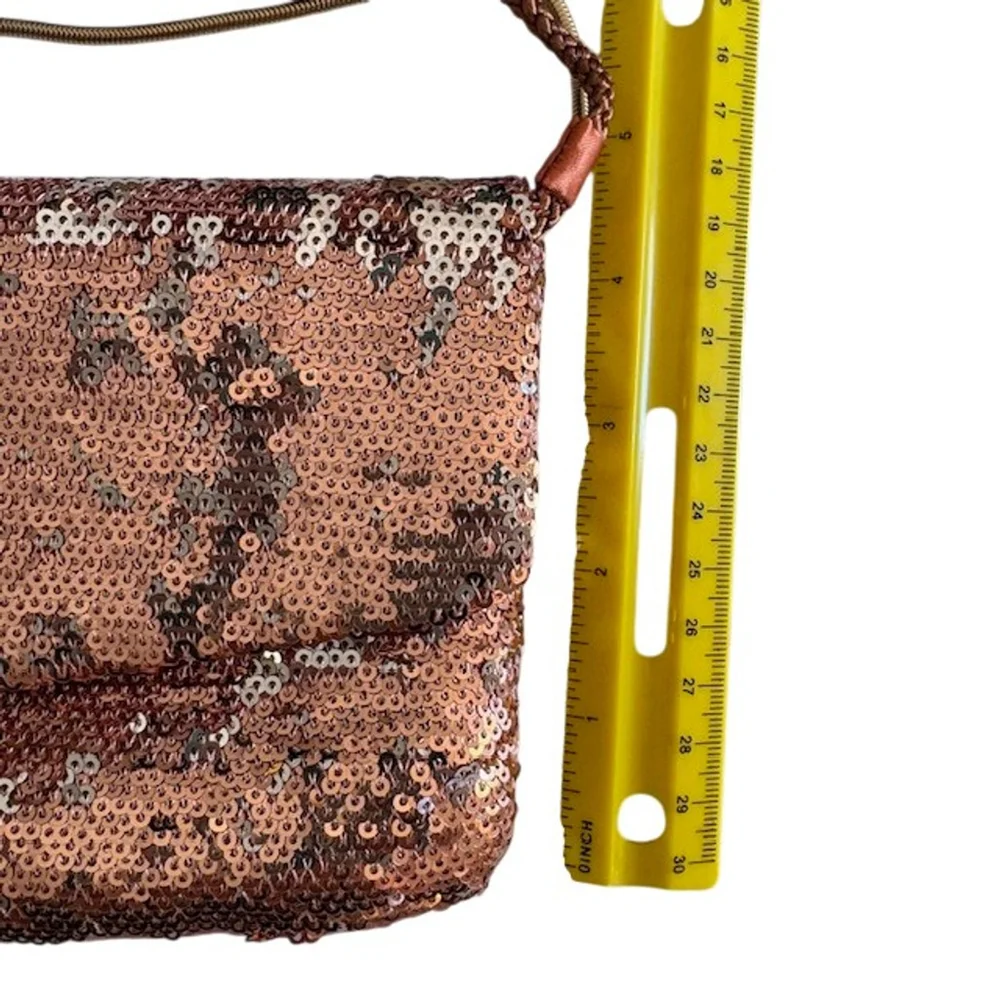 KATE LANDRY Women’s Rose Gold Sequin Sparkling Evening Clutch